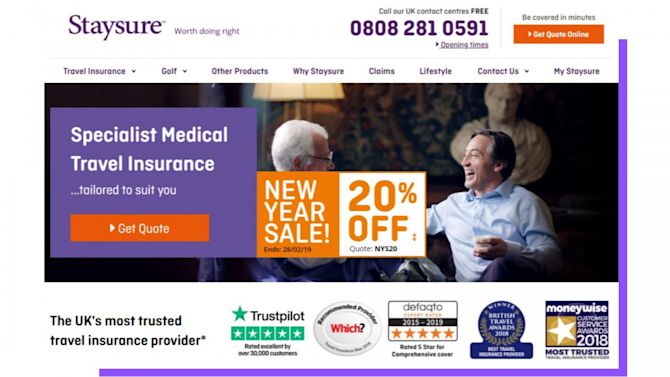 Staysure website Staysure leverages trust throughout the user journey
