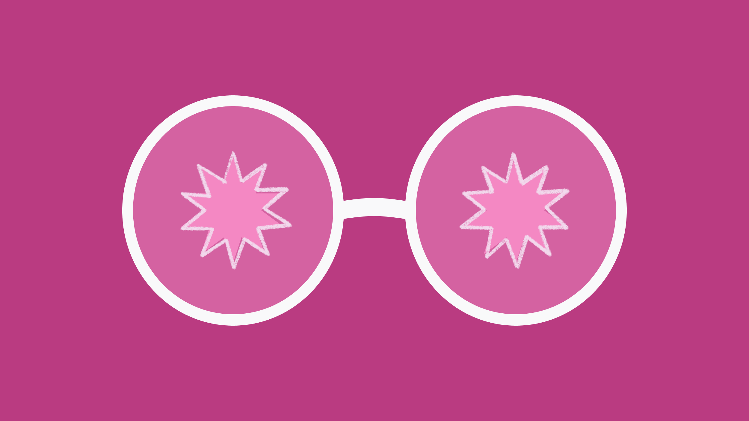 Glasses on pink background