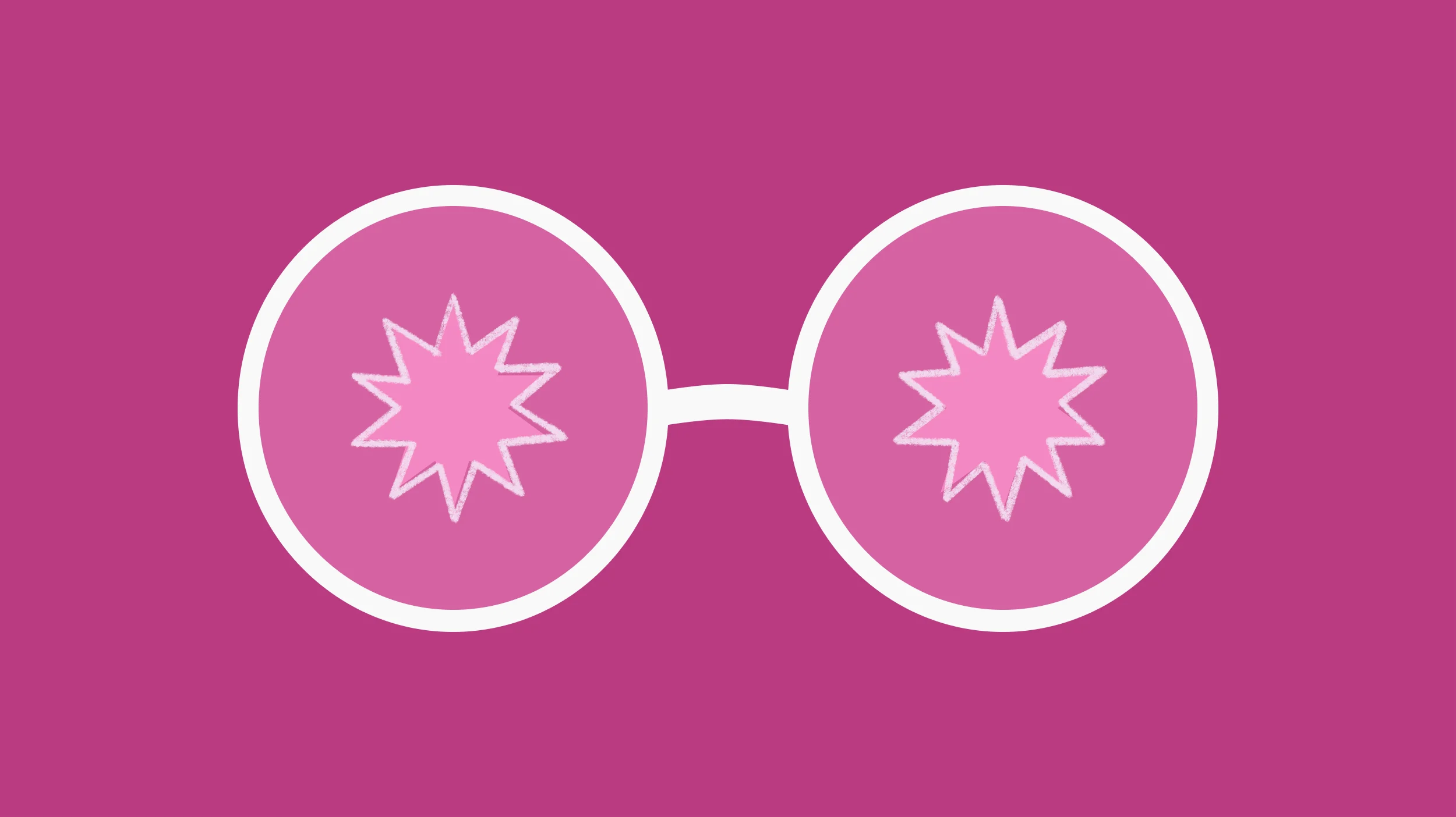 Glasses on pink background