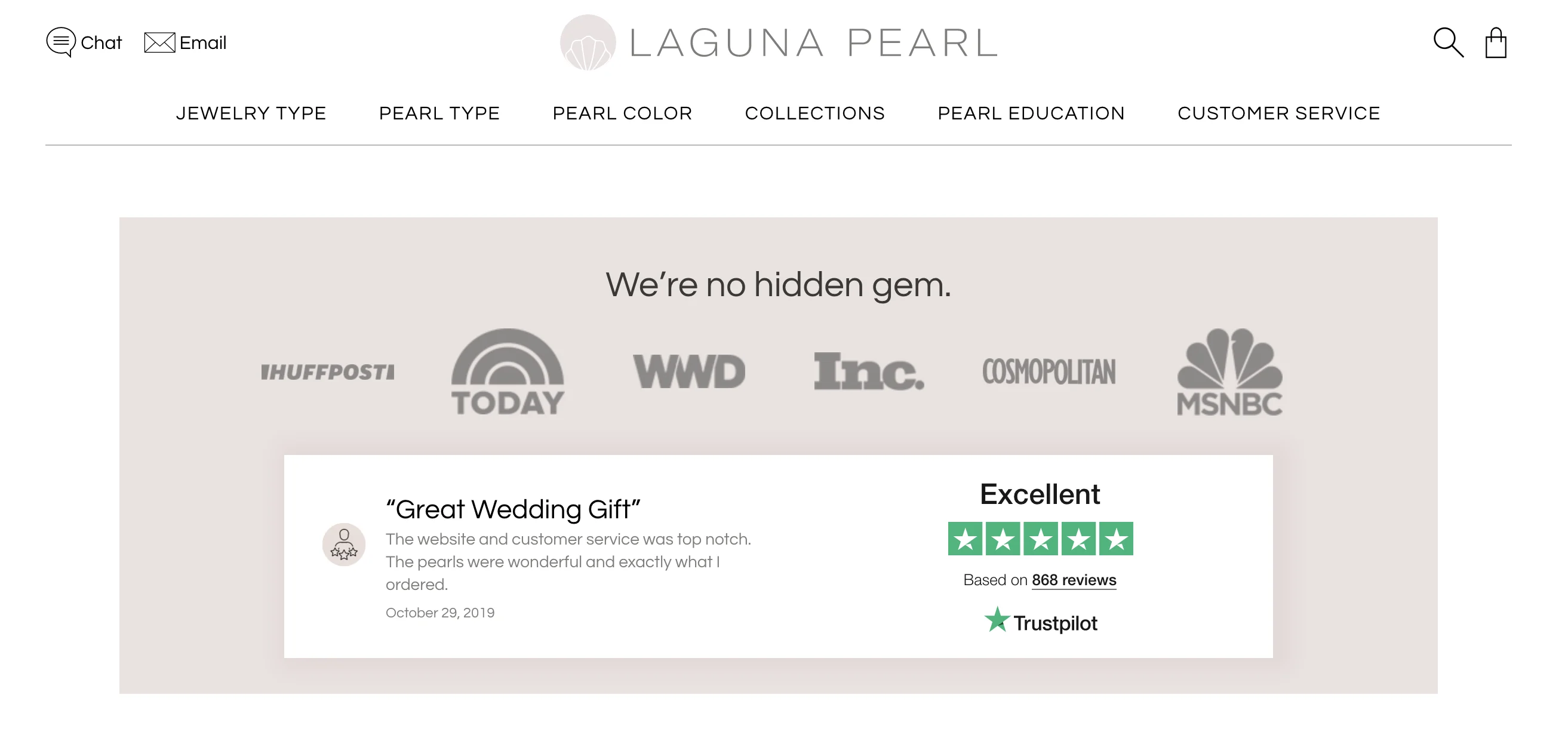 Laguna Pearl TrustScore on Homepage