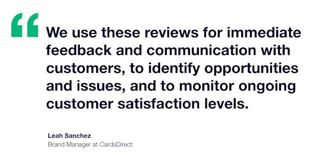CardsDirect Trustpilot Testimonial - Leah Sanchez Brand Manager