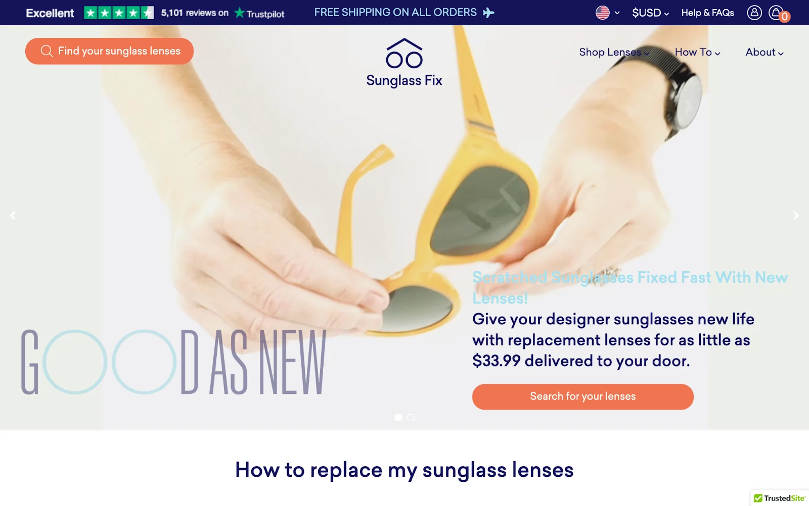 Sunglass fix homepage 1