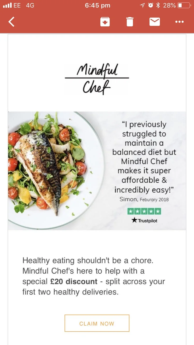 Mindful chef Marketing Email