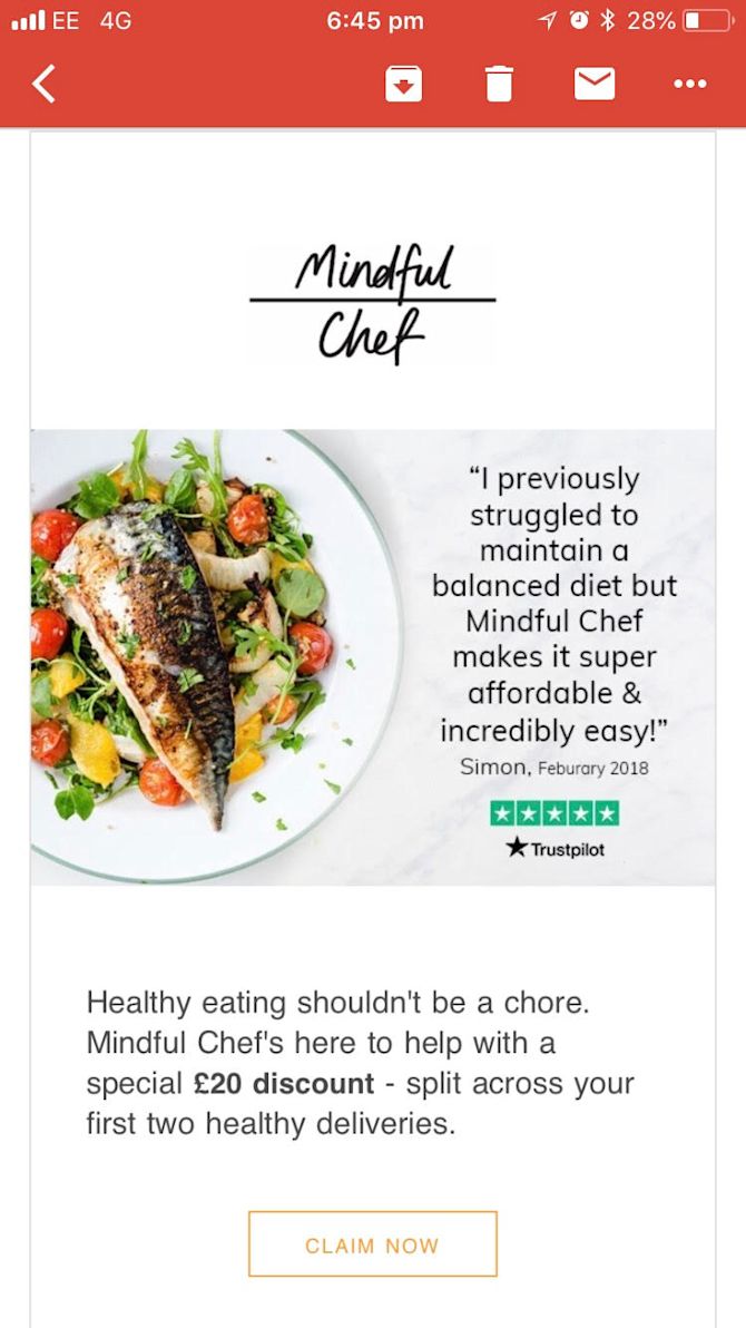 Mindful chef Marketing Email