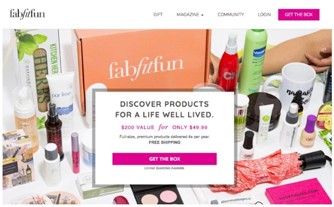 Website screenshot Fabfitfun fabfitfun example