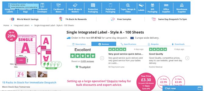 Priory direct product page trustpilot reviews Screenshot 2019-02-12 at 15.11.13