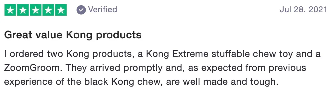 Review of VioVet: Great value Kong products (5 stars)