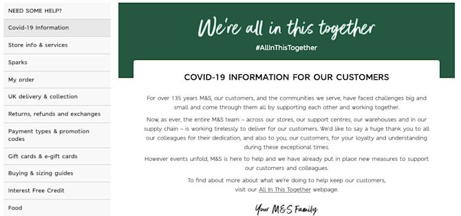 M&S COVID-19 FAQ M&S COVID-19 FAQ