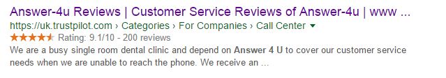 Answer-4U Google listing example answer-4u-google-listing-example