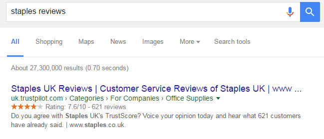 Staples Google search example google-search-final