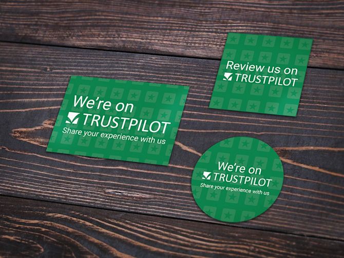 Trustpilot stickers Billede af Trustpilot klistermærker
