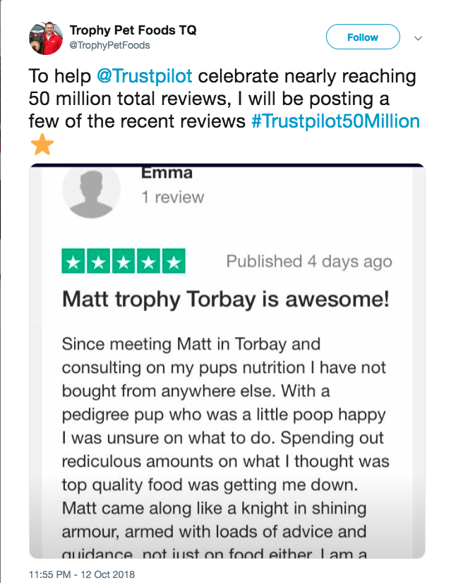 Trophy pets food trustpilot review