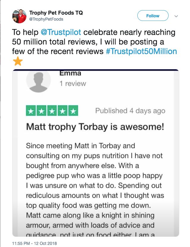 Trophy pets food trustpilot review