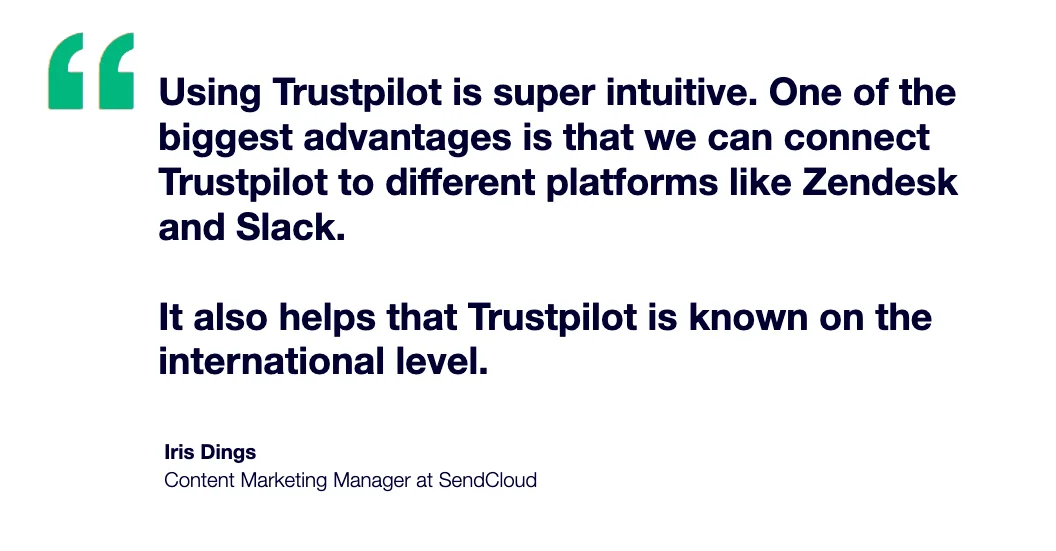 SendCloud quote Trustpilot is intuitive