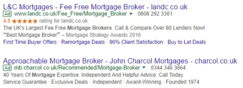 Example of Google Seller Ratings