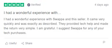Customer review Swappa