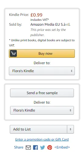 Screenshot of Amazon checkout