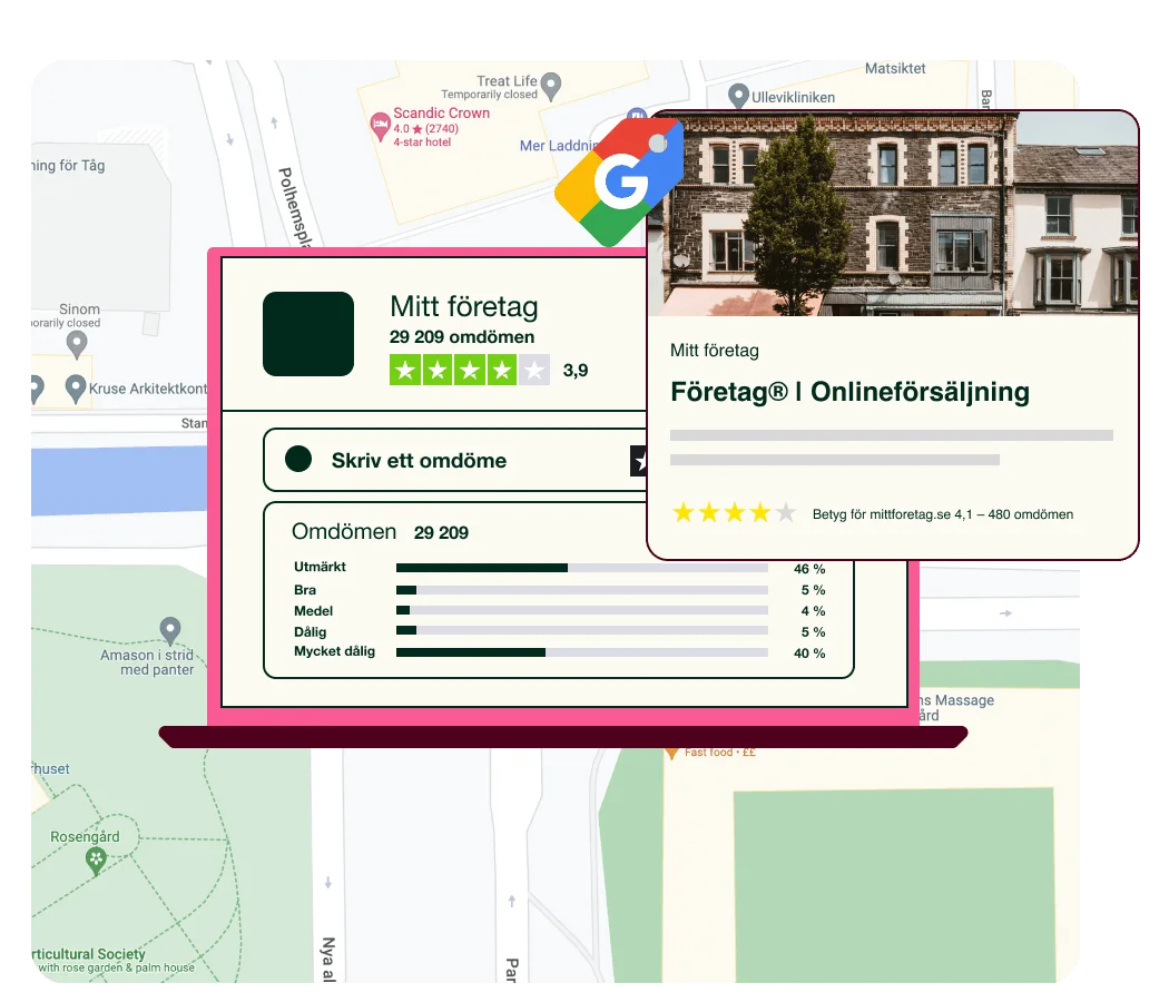 Left Right image - 1-Rank higher in searches for local businesses - Location reviews page 1-Rank higher in searches for local businesses - Location reviews page - Swedish