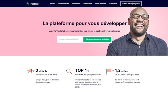 home page of business.trustpilot.com trustpilot bizweb frontpage screenshot fr 800x520