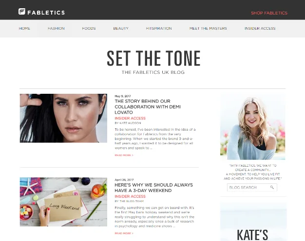 Fabletics - blog