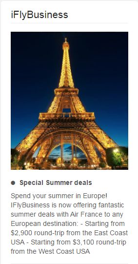 example of iFlyBusiness discount iFlyBusiness
