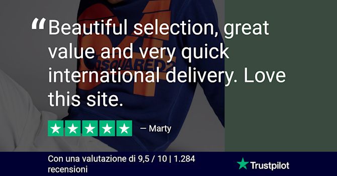 Come FRMODA condivide le sue ottime recensioni e valutazioni sui social FRMODA - immagine che mostra una recensione positiva e la valutazione in stelle sui social