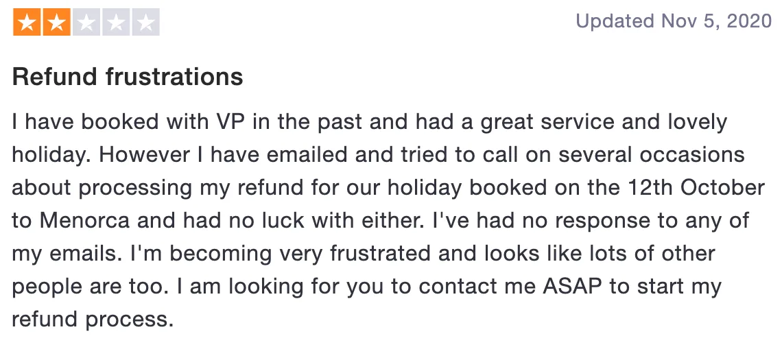 Review of Villa Plus: Refund frustrations (2 stars)