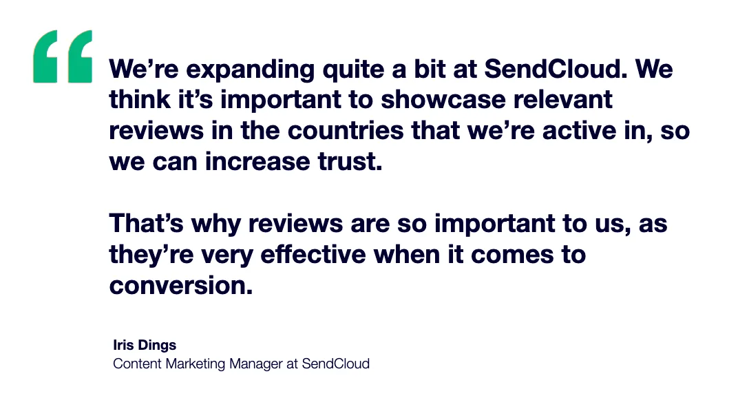 SendCloud x Trustpilot case study quote on building trust