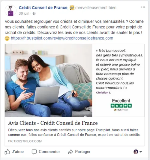 partage+avis+client+trustpilot+credit+conseil+de+france+facebook