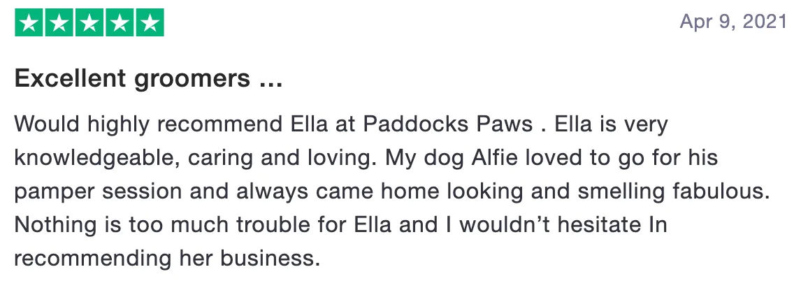 Review of Paddocks Paws Dog Grooming: Excellent groomers... (5 stars)