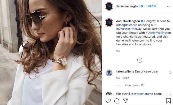 daniel wellington hashtag user generated content