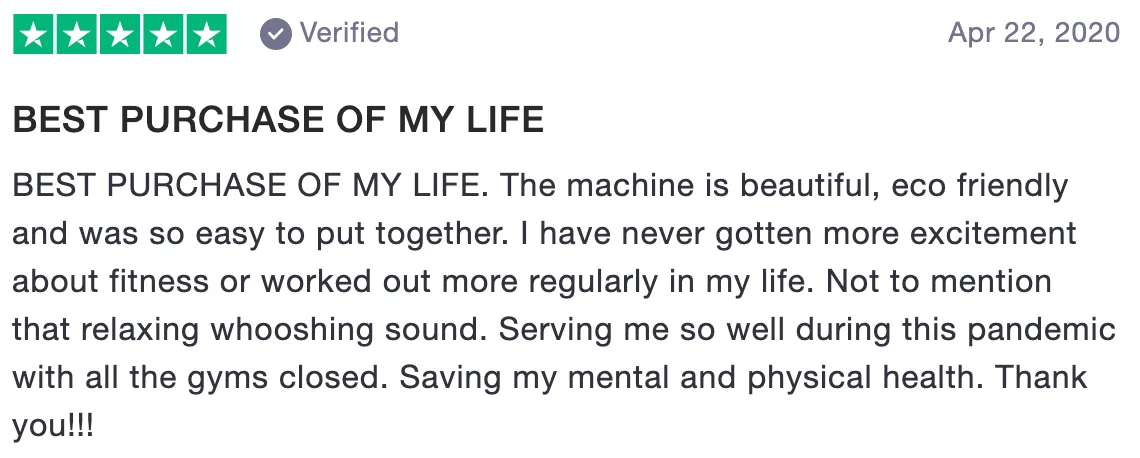 Review of WaterRower: BEST PURCHASE OF MY LIFE (5 stars)