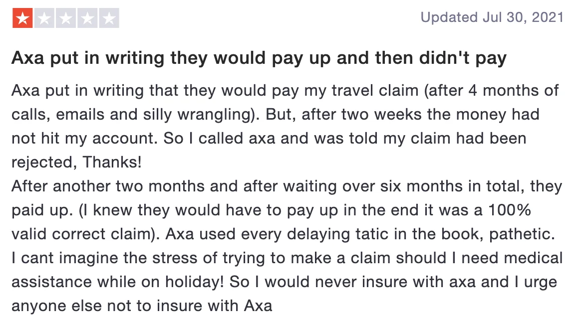 Review of Axa Travel-insurance