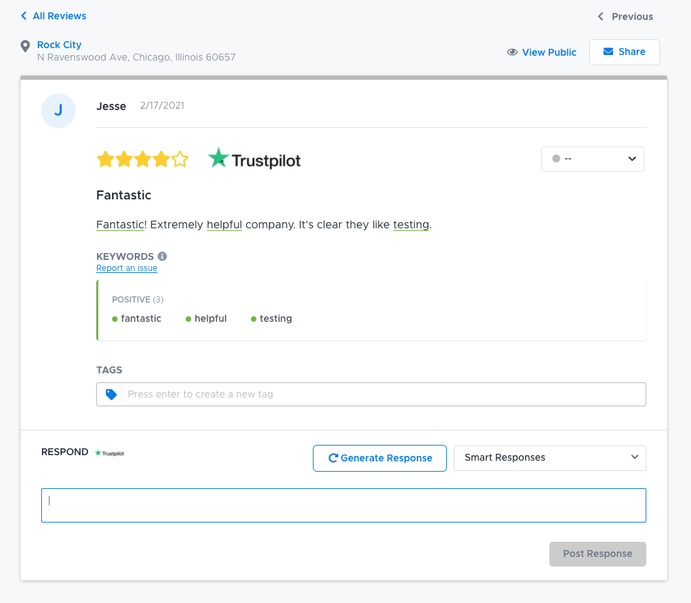 ReviewTrackers and Trustpilot Integration