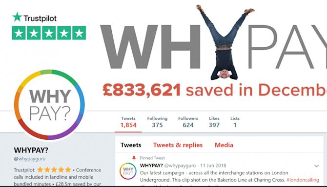 Twitter profile page of WHYPAY WHYPAY twitter