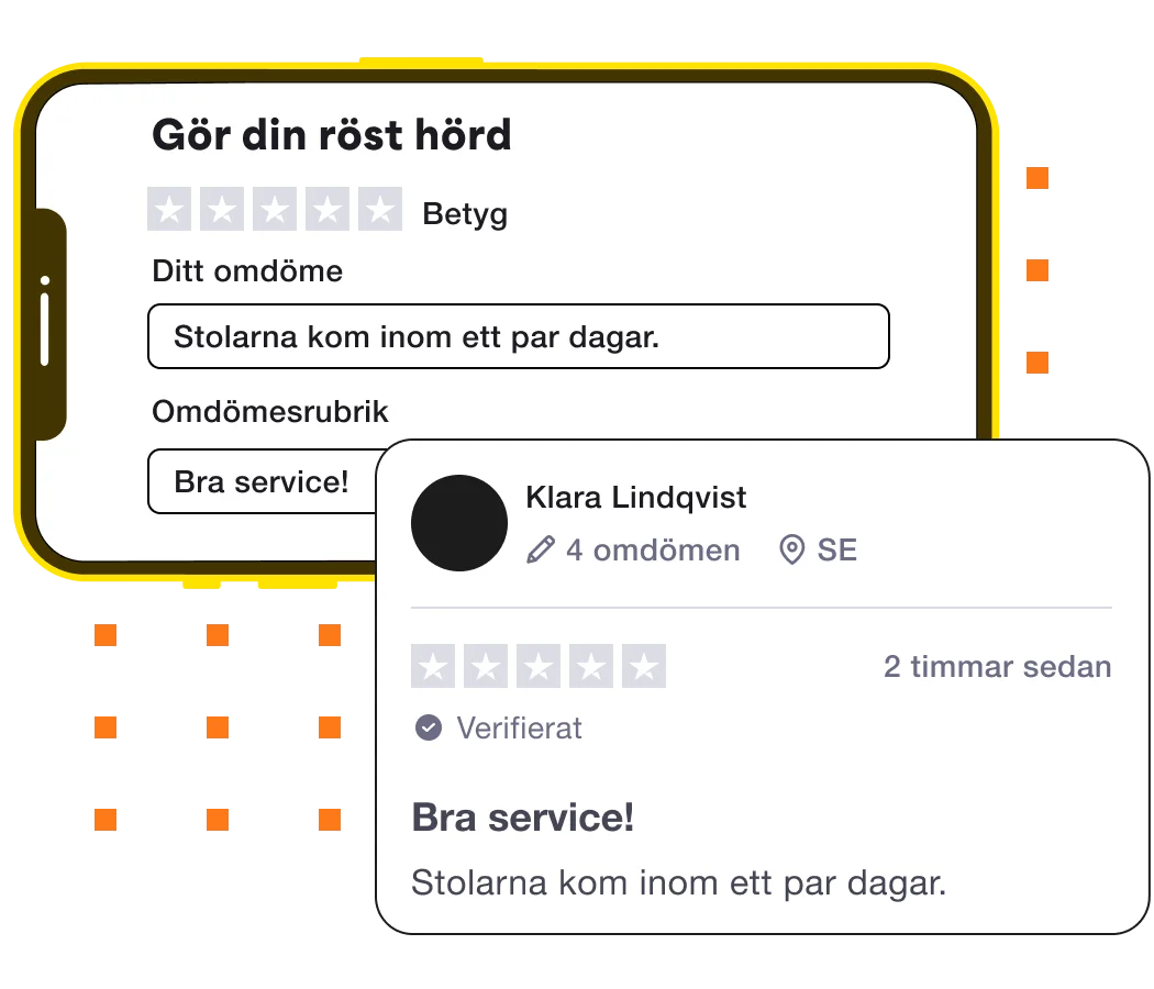 3-Let customers leave reviews - Reviews Invitation page on your site - Swedish
