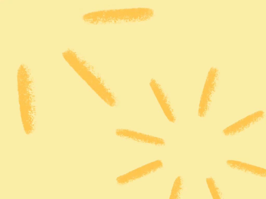 Yellow sun crayon illustration on yellow background - Trustpilot Brand