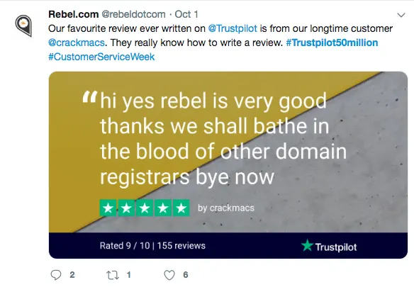 Rebel trustpilot review