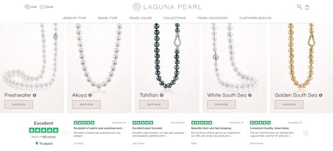 Luxury brand reviews on website Laguna Pearl Features Reviews on Website