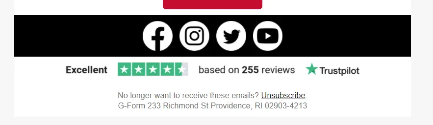 Ratings in email footer