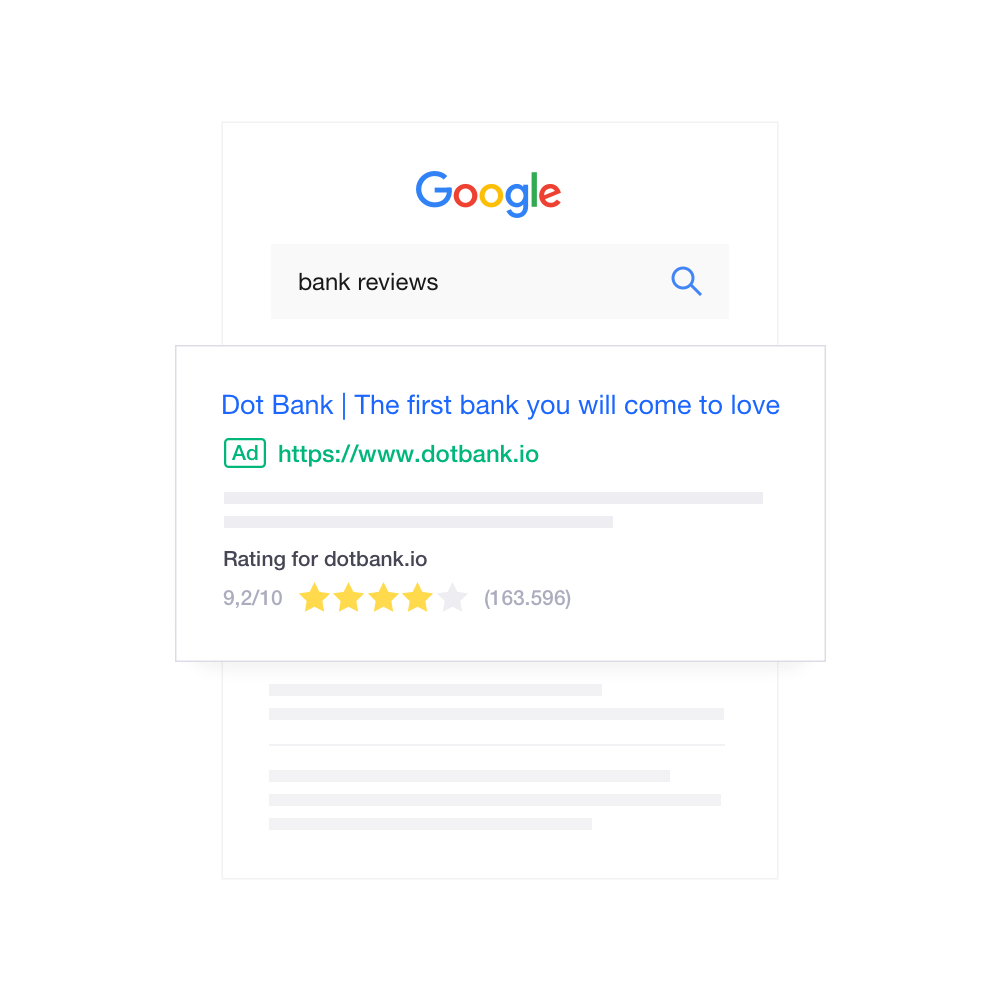 Example of ads with Google seller ratings google seller ratings trustpilot
