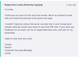 Customer Success Example from Looka