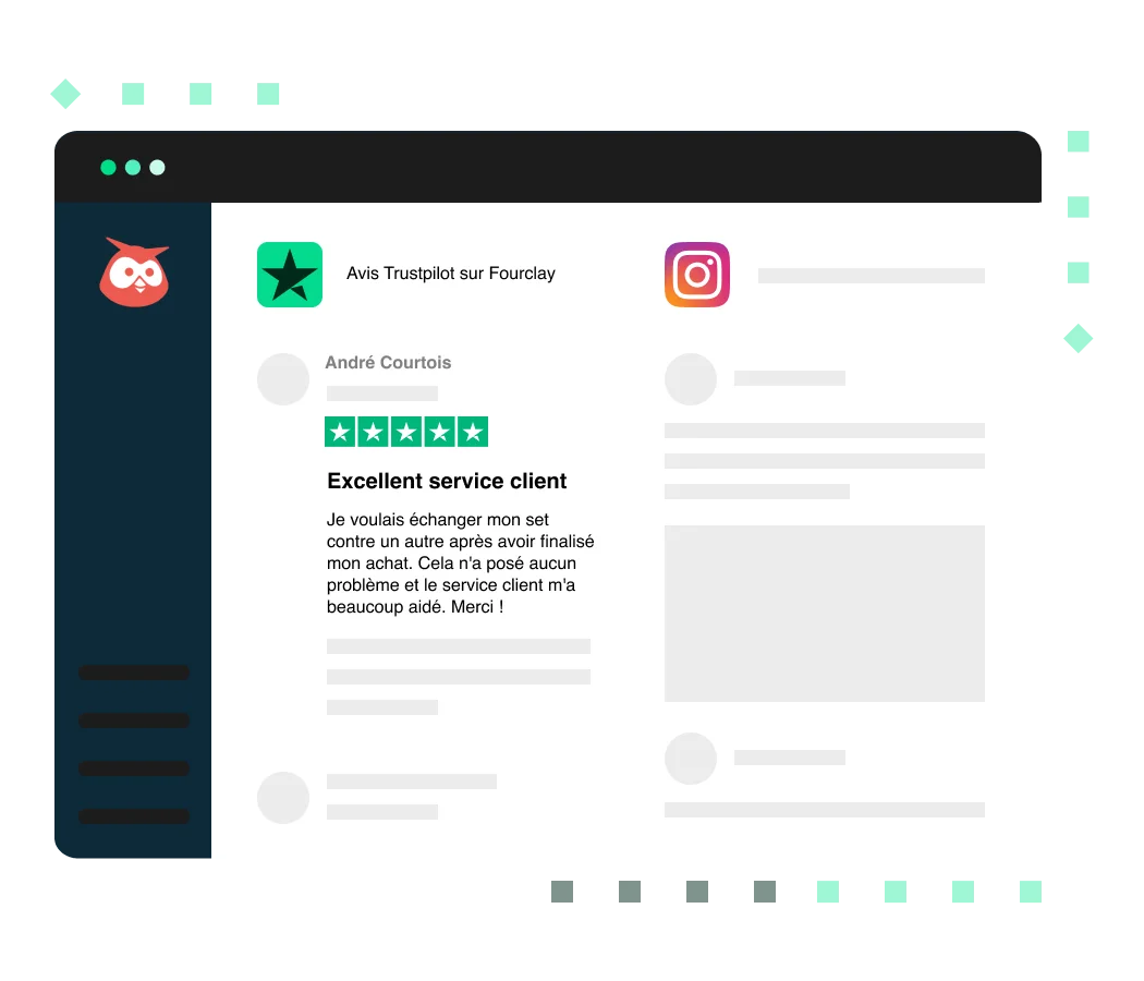 Left Right image - 3-Connect to your social apps - Social Media Tools page 3-Connect to your social apps - Social Media Tools page - French