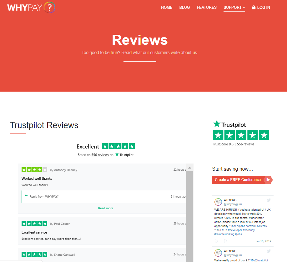 WHYPAY TP reviews