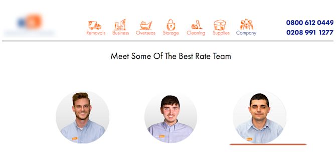 B&R blurred Screenshot of a removals company showing the people in the company