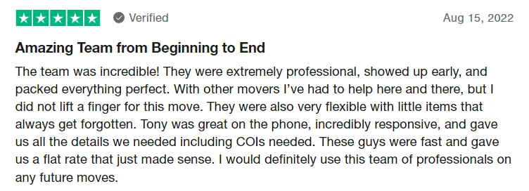 Avant-Garde Moving company review