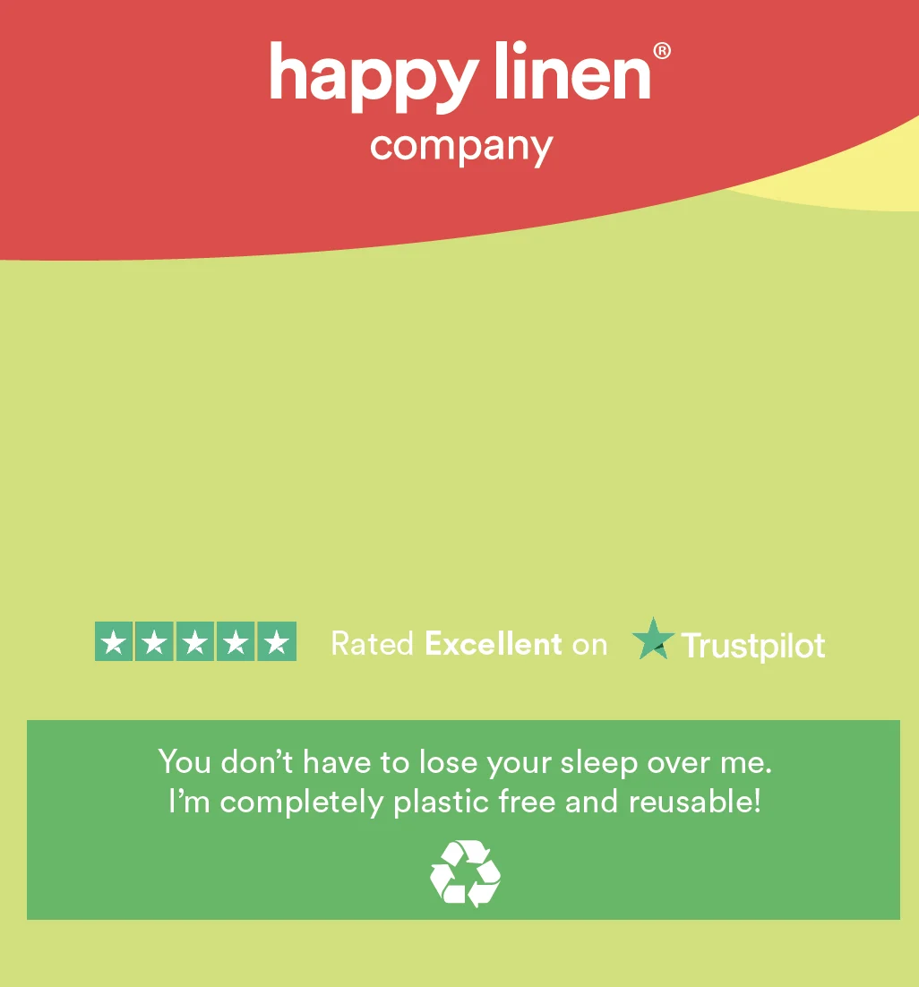 Happy Linen company Trustpilot packaging