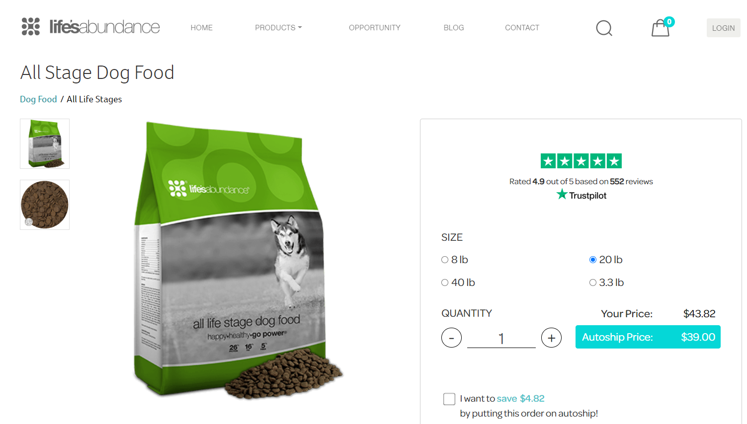 Dog Food product page 2