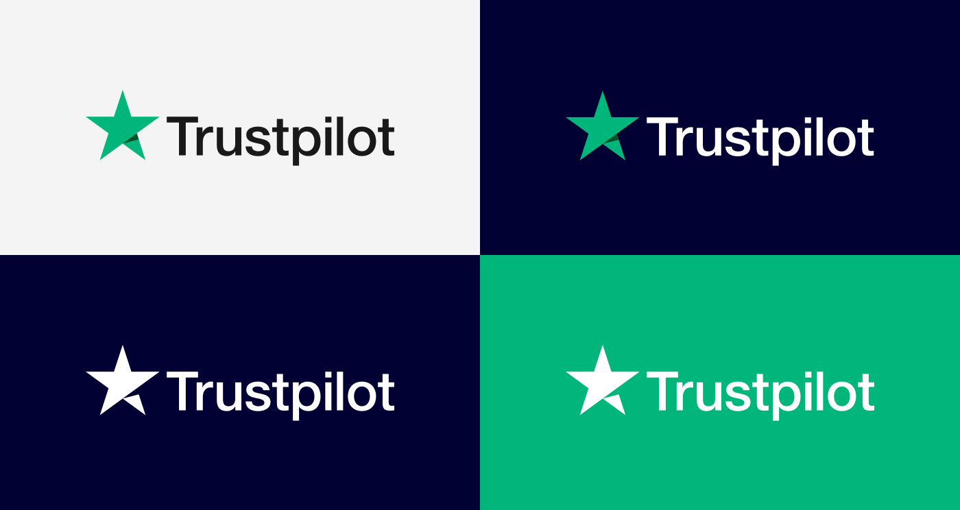 Neues Trustpilot-Logo in verschiedenen Farbkombinationen