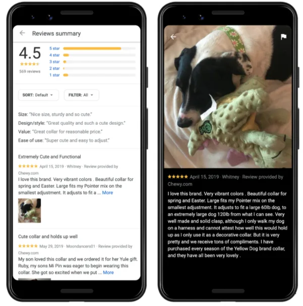 Kundenfotos in Produktbewertungen bei Google Shopping